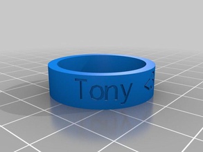tony &lt3 amy taille de l'anneau 16 d'épaisseur les anneaux personnalisé 3d print model - Mito3D