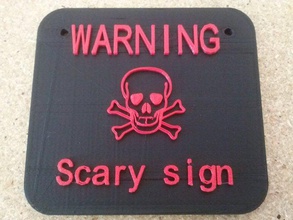 self-warning scary sign signs logos customized department redundancy redundant tautology 3d print model - Mito3D
