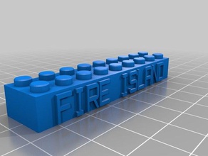 my customized lego block necklacekeychain fire island construction toys 3d print model - Mito3D