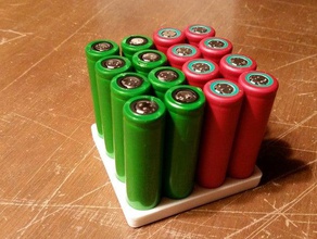 meu personalizados bandeja da bateria 185mm 18650 célula 2x2x4 células organização 3d print model - Mito3D