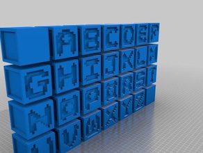 aprender o alfabeto criar palavras de aprendizagem cubos carta letras ensino brinquedo 3d print model - Mito3D