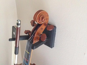 violino viola appendiabiti a muro fiocco titolare musica 3d print model - Mito3D