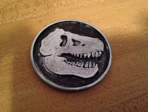 t-rex medallion coins badges 3d print model - Mito3D