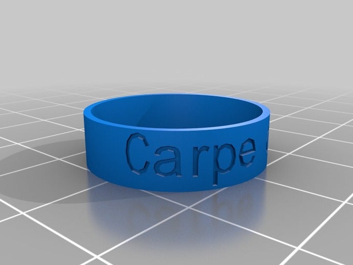 carpe diem anillo de nosotros, tamaño 10 los anillos personalizado 3D print model - Mito3D