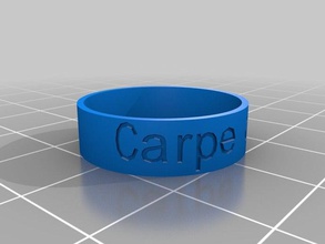 carpe diem -- bague taille us 10 les anneaux personnalisé 3d print model - Mito3D