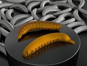 banana scale hand tools bananic curved measurement meter metric unit units 3d print model - Mito3D