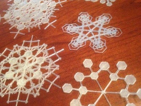 customizable snowflake 2d art artistic christmas customizer challenge openscad parametric 3d print model - Mito3D