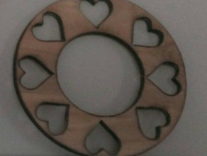 circle hearts 2d laser lasercutter 3d print model - Mito3D