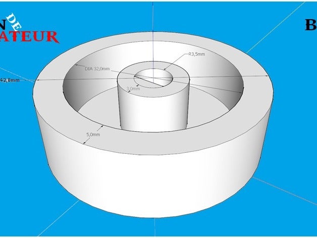 boutton ventilobutton fan di sostituzione parti bouton ventilateur 3D print model - Mito3D