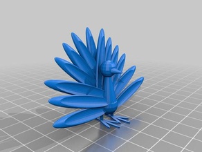 pavão 3d impressão testes animais aves 3d print model - Mito3D