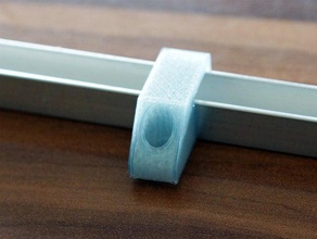 u-profile 10x10mm makerbeam holder clip screw mount diy aluminium profile makerbeams profiles 3d print model - Mito3D