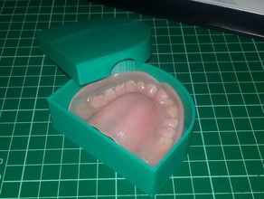 customizered denture holder containers box customizer challenge false teeth mouth guard openscad parametric useful 3d print model - Mito3D