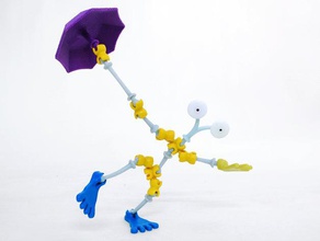 umbrella construction toys attachment ball joint bild toy dry dualstrusion dual extrusion mary poppins ogo sport parasol raftless rain supportless 3d print model - Mito3D