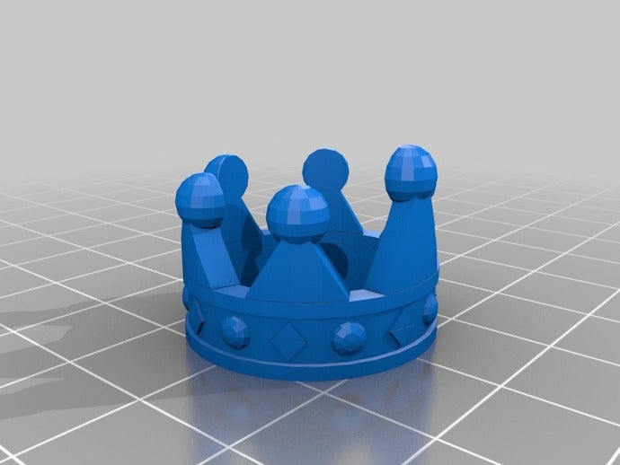 coroa anel de tamanho 10 anéis o rei rainha 3D print model - Mito3D