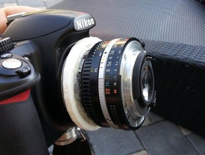 retro adaptador de montura f nikon la cámara fmount makro inversa 3d print model - Mito3D