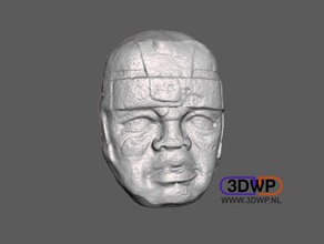 cabeza olmeca de la pared soporte las esculturas 123dcatch 123d catch antiguo colosal cara meshmixer scan estatua 3d print model - Mito3D