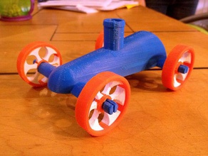 rocket car de snap-on wheels dualstrusion mecánica los juguetes globo la diversión niños 3d print model - Mito3D