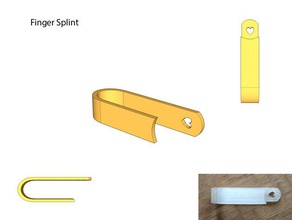 finger splint heart other figner 3d print model - Mito3D