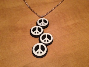 peace sign necklace jewelry peacesign 3d print model - Mito3D