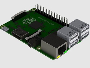 raspberry pi model b+ pcb assembly major components computer 3d print model - Mito3D