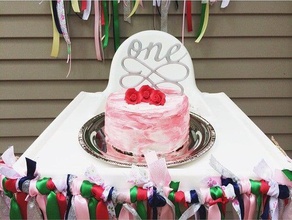 1 anno di compleanno, cake topper cucina pranzo decorazione 3d print model - Mito3D