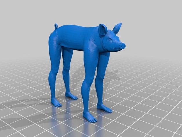 schwein mit beinen sculptures art cup leggy piggy legs modern 3D print model - Mito3D