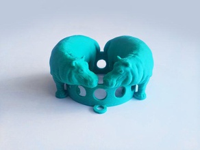hippos medallion other 3d print model - Mito3D