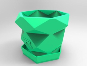 polygon plant pots outdoor garden pot planters 3d print model - Mito3D