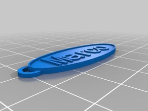 marco oval Anahtarlık özelleştirilmiş 3d print model - Mito3D