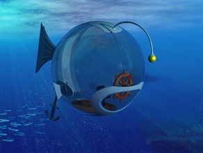 melanocetus submarino veículos barco peixe replicator2 brinquedo 3d print model - Mito3D
