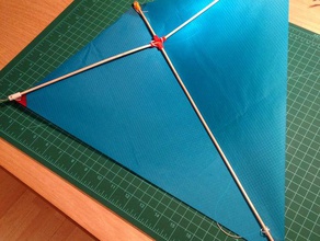 diamond kite center connector parametric sport im freien customizer 3d print model - Mito3D