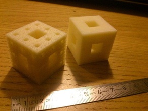 menger süngeri küp fraktal matematik sanat 3d scad 3d print model - Mito3D