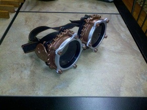 steampunk óculos de cabeça sextavada parafuso remix traje cosplay proteção porca pin 3d print model - Mito3D