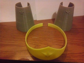 wonder womans tiara bracelets costume 3d print model - Mito3D
