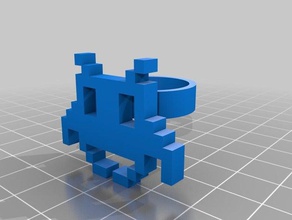 space invader ring rings customized 3d print model - Mito3D