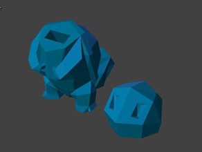 low poly squirtle usb custodia computer 3d print model - Mito3D
