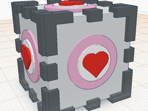 companion cube 3d la stampa portal 2 3d print model - Mito3D