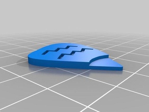 aquarius guitar pick music 3d print model - Mito3D