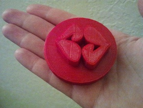 heart kiss poker chip toy game accessories 3d print model - Mito3D