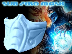 sub zero máscara de tamaño completo mortal kombat el traje cosplay esculpir ponible zubzero 3d print model - Mito3D