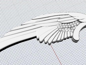 wing pendent jewelry 3d print model - Mito3D
