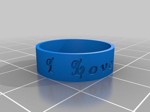 love you ring rings customized 3d print model - Mito3D