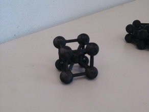 body centered cubic bcc unit cell engineering atoms materials science mse sphere 3d print model - Mito3D