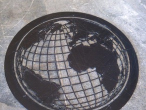globe stencil 2d art earth 3d print model - Mito3D