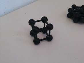 simple cúbico de la celda unidad ingeniería átomos cubo celosía mse 3d print model - Mito3D