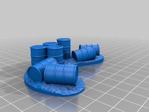 oil drum barricades 28mm gaming toy game accessories 40k barrels infinity mercs terrain wargame wargaming wh40k 3d print model - Mito3D