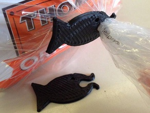 pesce pinza sacco cucina pranzo clip openscad parametrico 3d print model - Mito3D