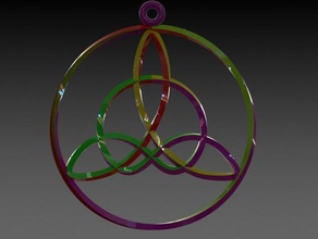 trinity knot ciondolo nodo trifoglio 10 passaggi a livello gioielli 3d print model - Mito3D