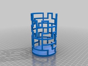 tetromino penna cup ufficio 3d print model - Mito3D