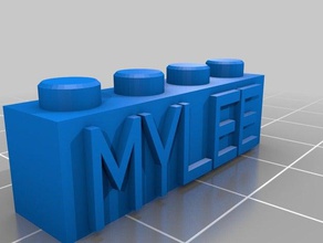 my customized lego block necklacekeychain daughters name construction toys 3d print model - Mito3D